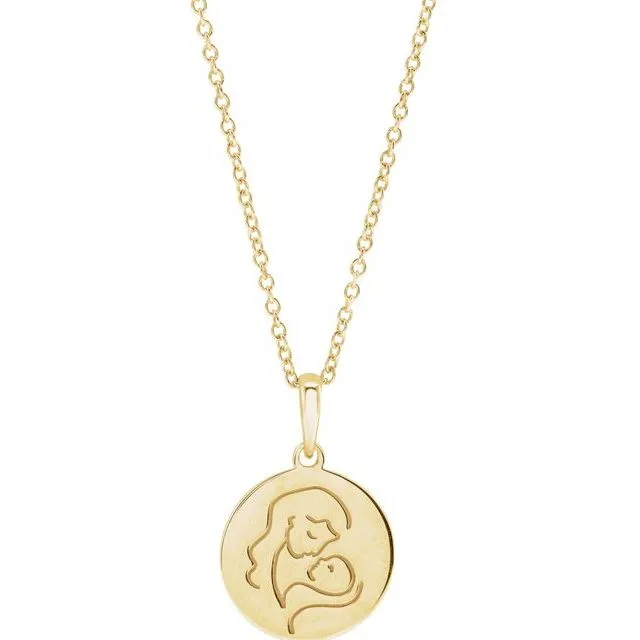 TreasureFineJewelers 14K Yellow Gold Hold You Forever 1618 Necklace Necklaces