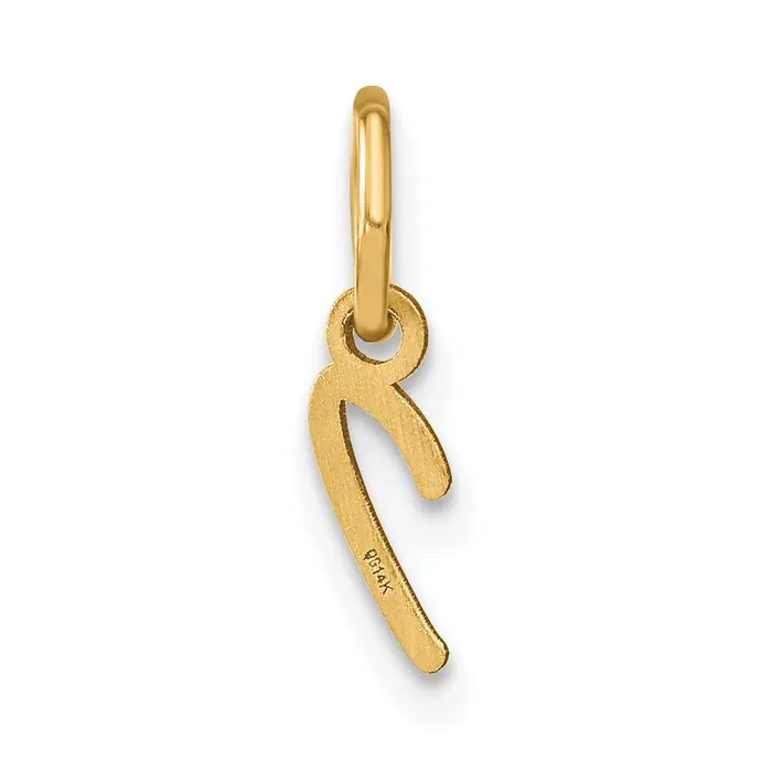 TreasureFineJewelers Charm Necklaces 10k Yellow Gold Upper case Letter I Initial Charm