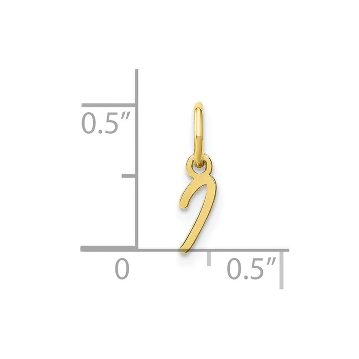 TreasureFineJewelers Charm Necklaces 10k Yellow Gold Upper case Letter I Initial Charm
