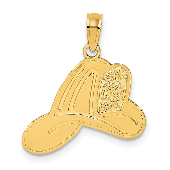 TreasureFineJewelers Charm Necklaces 14k Fire Dept Helmet Charm