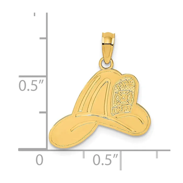 TreasureFineJewelers Charm Necklaces 14k Fire Dept Helmet Charm