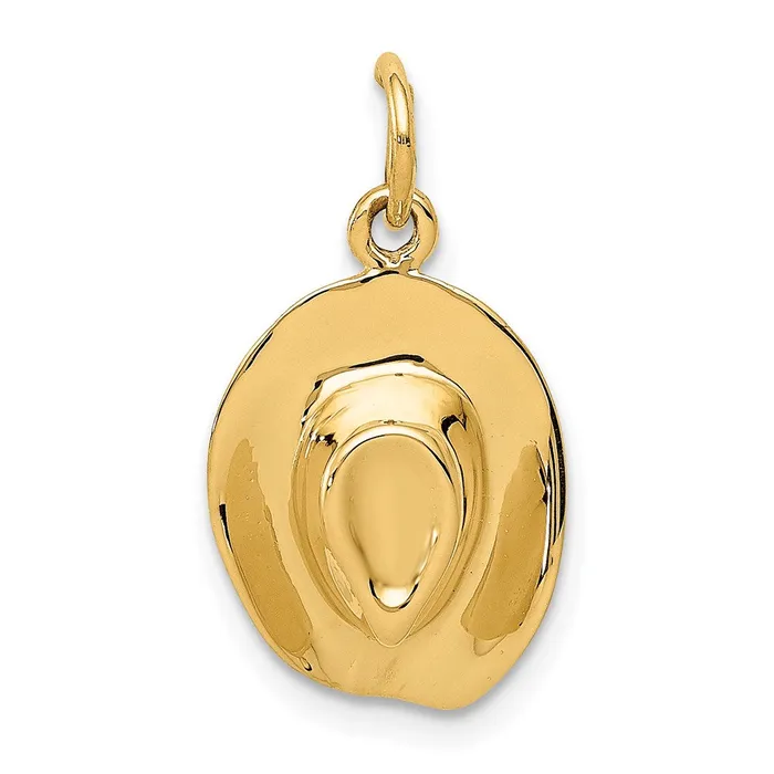 TreasureFineJewelers Charm Necklaces 14k Hat Charm