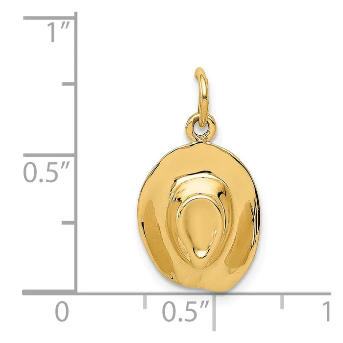 TreasureFineJewelers Charm Necklaces 14k Hat Charm