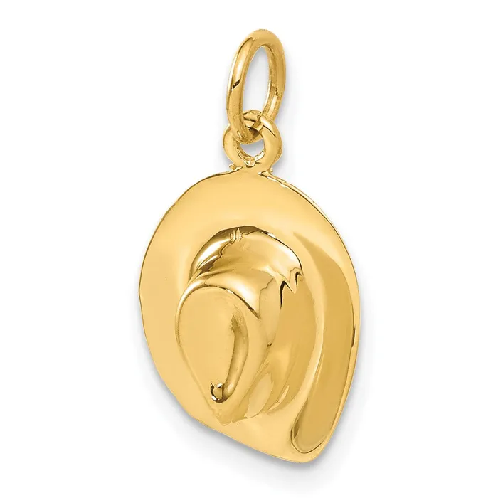 TreasureFineJewelers Charm Necklaces 14k Hat Charm