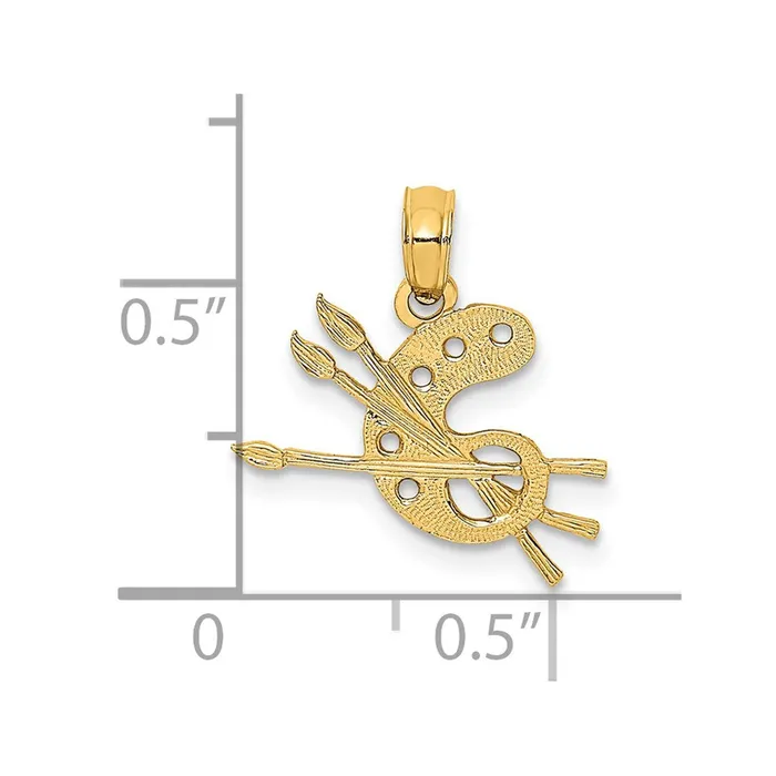 TreasureFineJewelers Charm Necklaces 14k Paint Pallet Charm