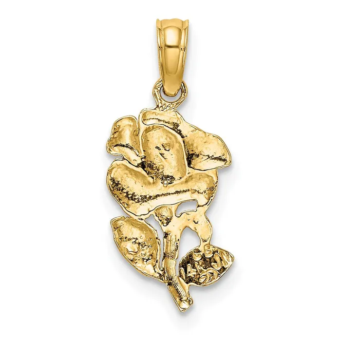 TreasureFineJewelers Charm Necklaces 14K Polished Rose Charm