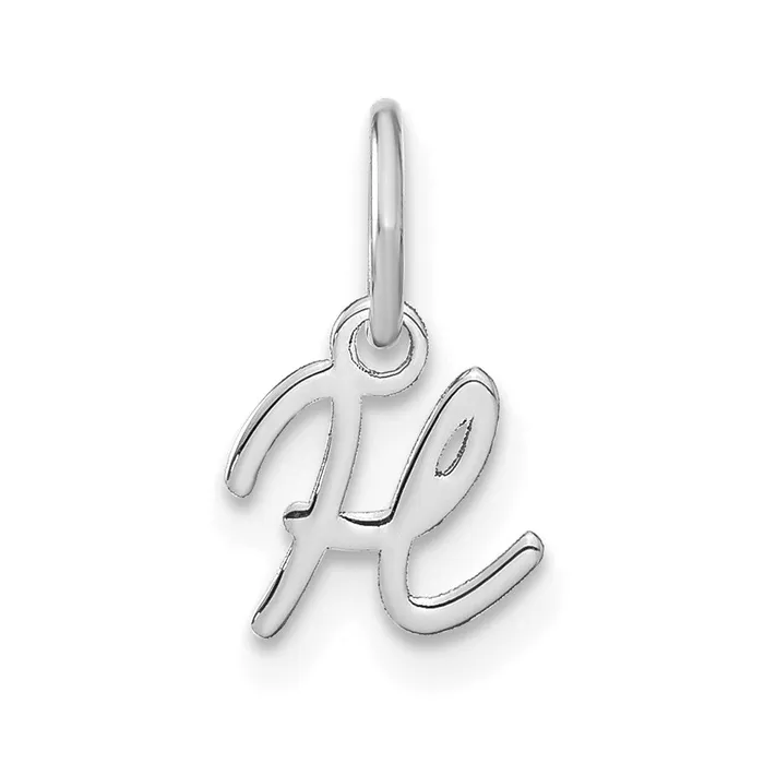 TreasureFineJewelers Charm Necklaces 14k White Gold Upper case Letter H Initial Charm