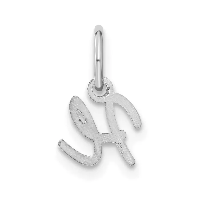 TreasureFineJewelers Charm Necklaces 14k White Gold Upper case Letter H Initial Charm