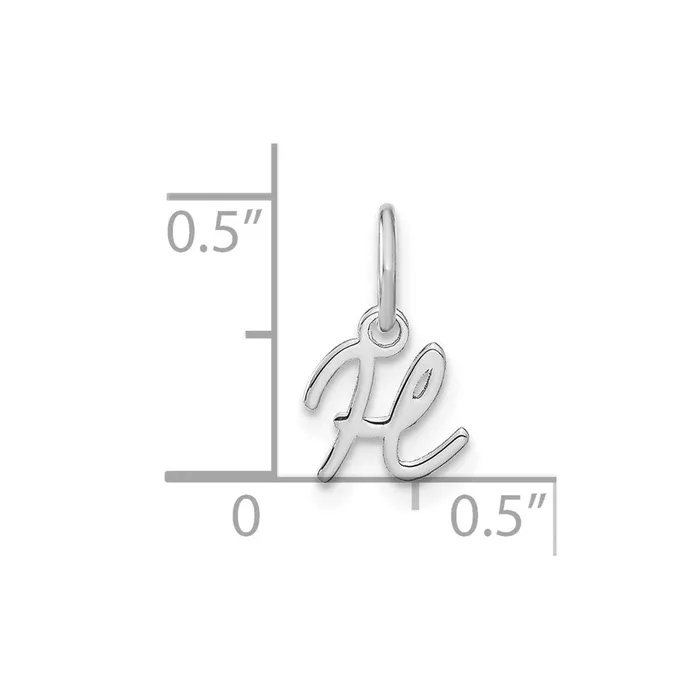TreasureFineJewelers Charm Necklaces 14k White Gold Upper case Letter H Initial Charm