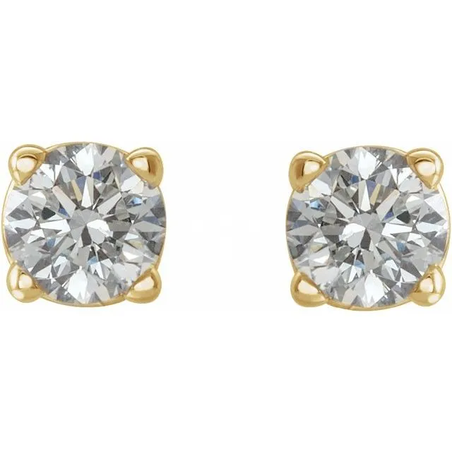 TreasureFineJewelers Earrings 14K Yellow Gold 15 CTW Natural Diamond Stud Earrings with Friction Post