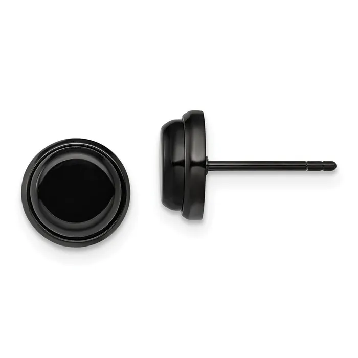 TreasureFineJewelers Earrings Stainless Steel Polished Black IPplated Post Earrings TreasureFineJewelers Earrings Stainless Steel Polished Black IPplated Post Earrings