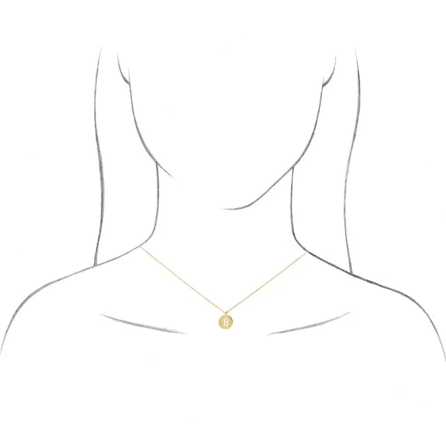 TreasureFineJewelers Necklaces 14K Rose Gold Initial C 10 mm Disc 1618 Necklace