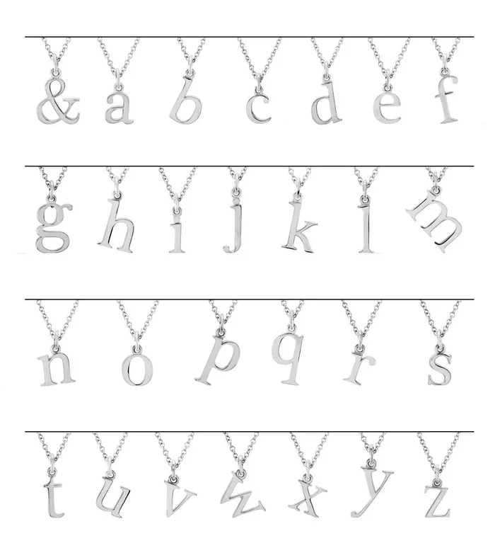 TreasureFineJewelers Necklaces 14K Rose Gold Lowercase Initial C Pendant