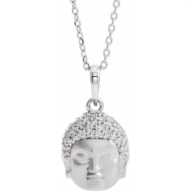 TreasureFineJewelers Necklaces 14K White Gold 18 CTW Natural Diamond Buddha 1618 Necklace TreasureFineJewelers Necklaces 14K White Gold 18 CTW Natural Diamond Buddha 1618 Necklace