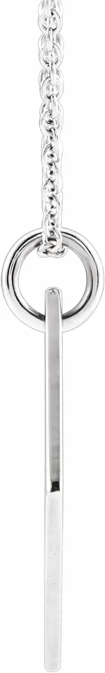 TreasureFineJewelers Necklaces 14K White Gold Engravable DiamondShaped 1618 Necklace