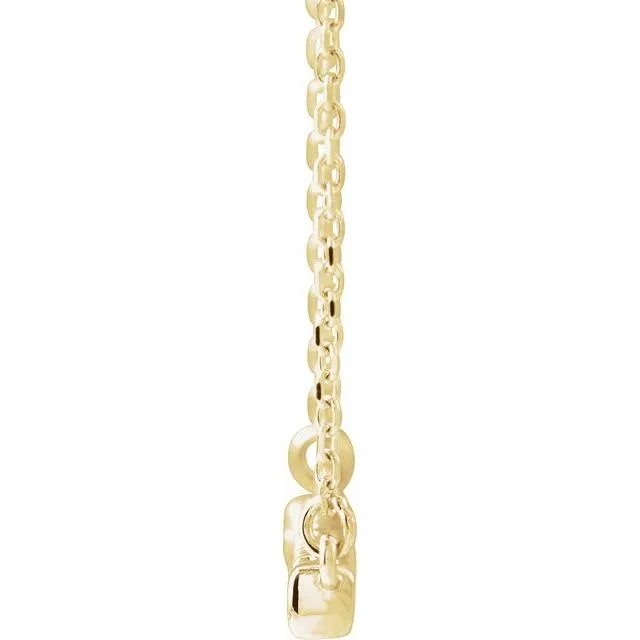 TreasureFineJewelers Necklaces 14K Yellow Gold 14 CTW Natural Diamond FrenchSet Bar 18 Necklace