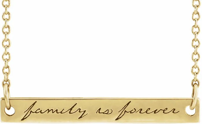 TreasureFineJewelers Necklaces 14K Yellow Gold Family is Forever Bar 18 Necklace TreasureFineJewelers Necklaces 14K Yellow Gold Family is Forever Bar 18 Necklace