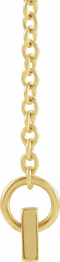 TreasureFineJewelers Necklaces 14K Yellow Gold Family is Forever Bar 18 Necklace