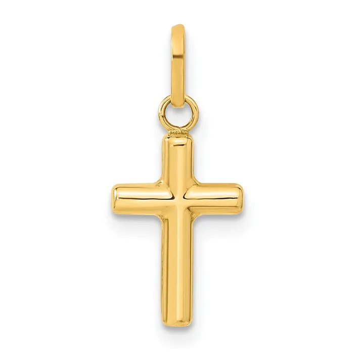 TreasureFineJewelers Necklaces 14k Yellow Gold Hollow Cross Pendant