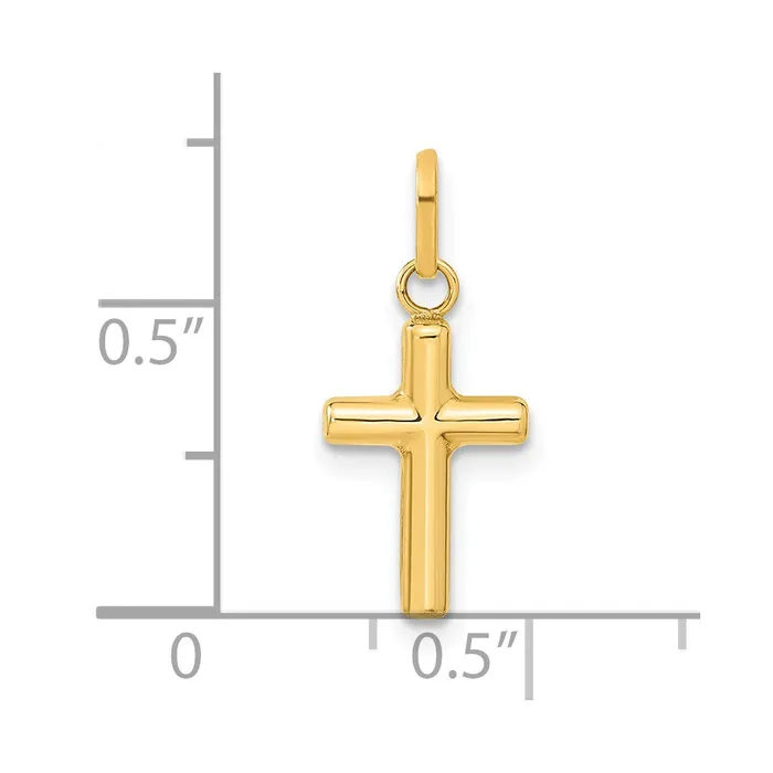 TreasureFineJewelers Necklaces 14k Yellow Gold Hollow Cross Pendant