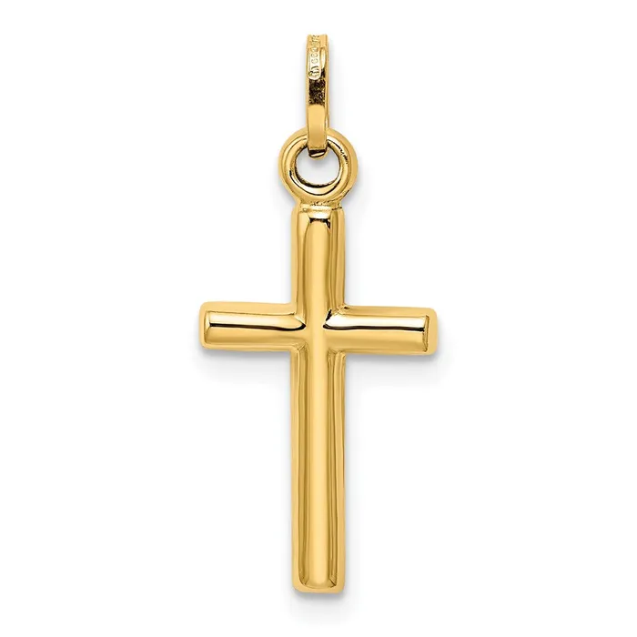 TreasureFineJewelers Necklaces 14k Yellow Gold Hollow Cross Pendant