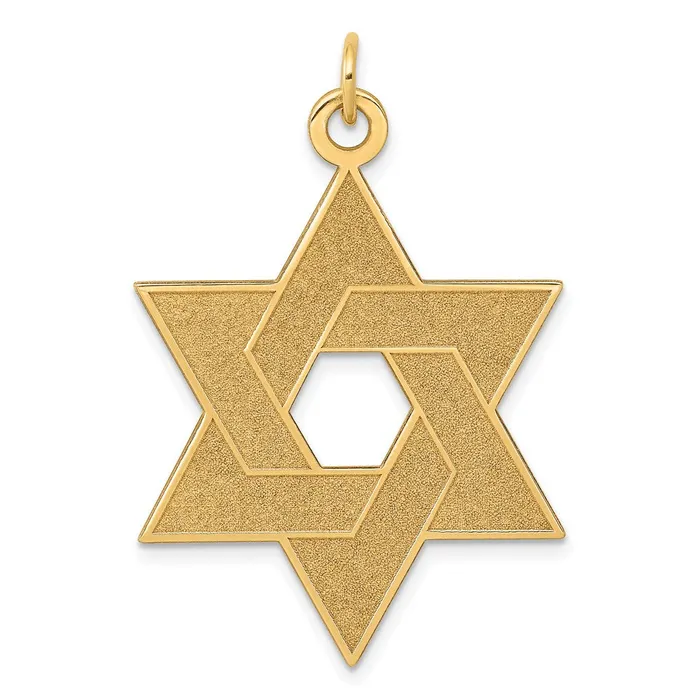 TreasureFineJewelers Necklaces 14k Yellow Gold Laser Designed Star of David Pendant TreasureFineJewelers Necklaces 14k Yellow Gold Laser Designed Star of David Pendant