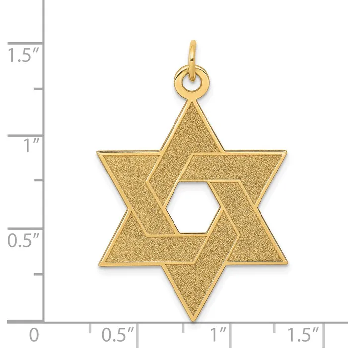 TreasureFineJewelers Necklaces 14k Yellow Gold Laser Designed Star of David Pendant