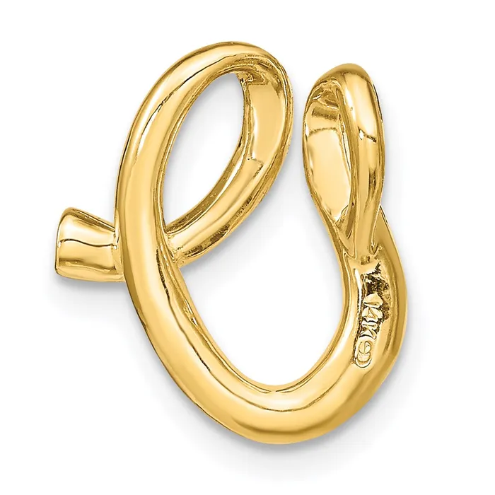 TreasureFineJewelers Necklaces 14k Yellow Gold Polished Letter V Initial Slide