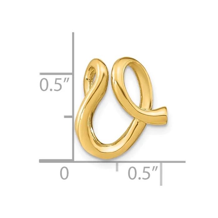 TreasureFineJewelers Necklaces 14k Yellow Gold Polished Letter V Initial Slide