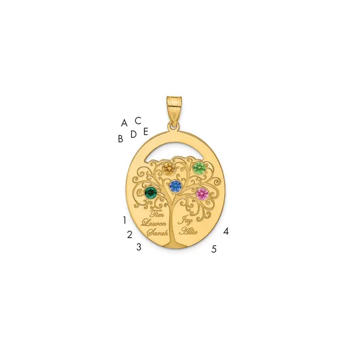 TreasureFineJewelers Necklaces Sterling SilverGoldplated 5 Birthstone with SS Bezel Family Pendant TreasureFineJewelers Necklaces Sterling SilverGoldplated 5 Birthstone with SS Bezel Family Pendant