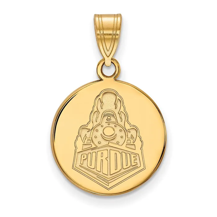 TreasureFineJewelers Necklaces Sterling Silver Goldplated Purdue University Boilermakers Train Logo Medium Disc Pendant TreasureFineJewelers Necklaces Sterling Silver Goldplated Purdue University Boilermakers Train Logo Medium Disc Pendant