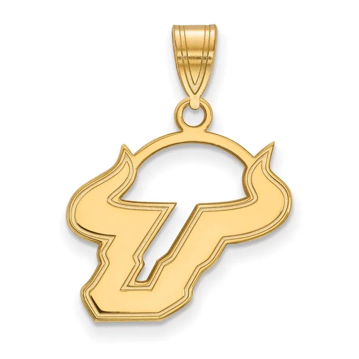 TreasureFineJewelers Necklaces Sterling Silver Goldplated University of South Florida Bull Medium Pendant TreasureFineJewelers Necklaces Sterling Silver Goldplated University of South Florida Bull Medium Pendant
