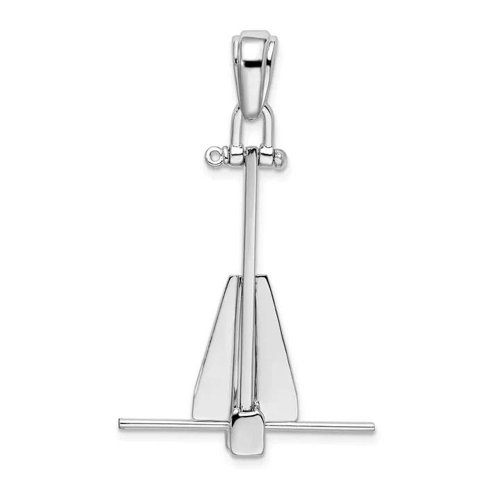 TreasureFineJewelers Necklaces Sterling Silver Polished 3D Moveable Danforth Anchor Pendant TreasureFineJewelers Necklaces Sterling Silver Polished 3D Moveable Danforth Anchor Pendant