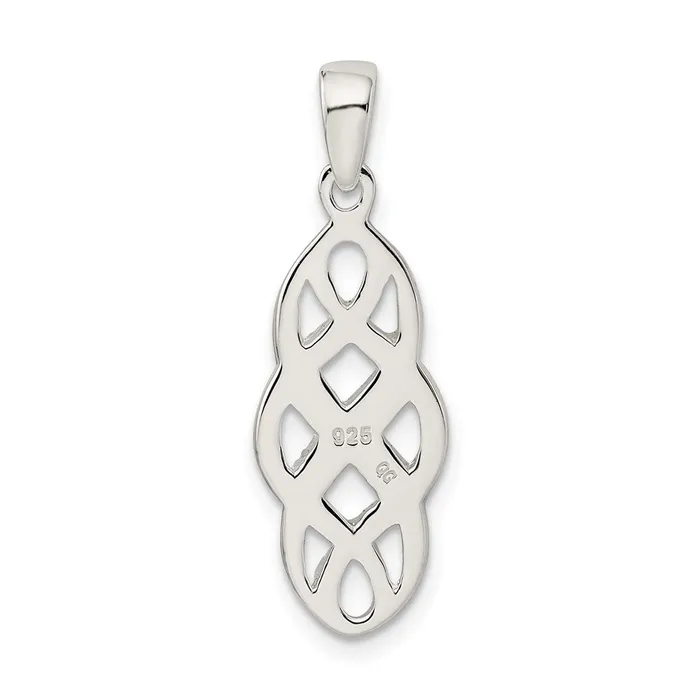 TreasureFineJewelers Necklaces Sterling Silver Polished Celtic Pendant