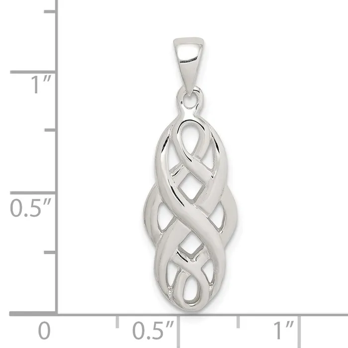 TreasureFineJewelers Necklaces Sterling Silver Polished Celtic Pendant