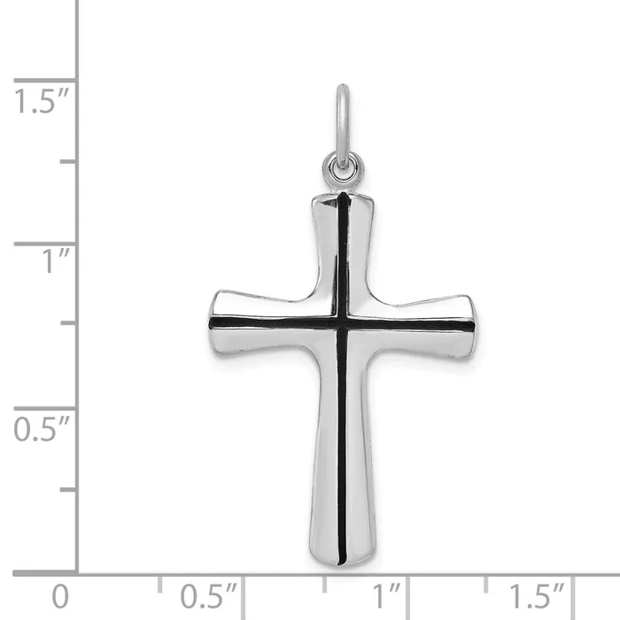 TreasureFineJewelers Necklaces Sterling Silver Rhodiumplated Enamel Cross Pendant