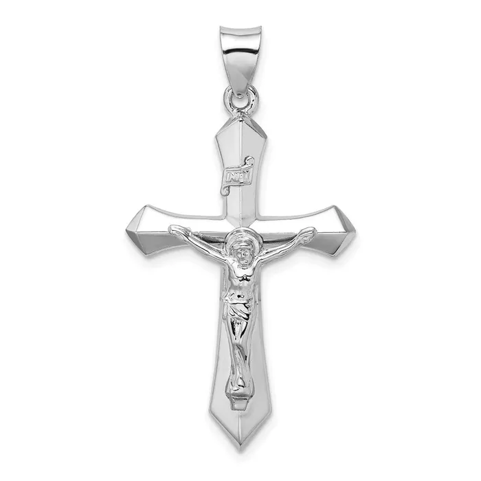TreasureFineJewelers Necklaces Sterling Silver Rhodiumplated Polished INRI Crucifix Pendant TreasureFineJewelers Necklaces Sterling Silver Rhodiumplated Polished INRI Crucifix Pendant