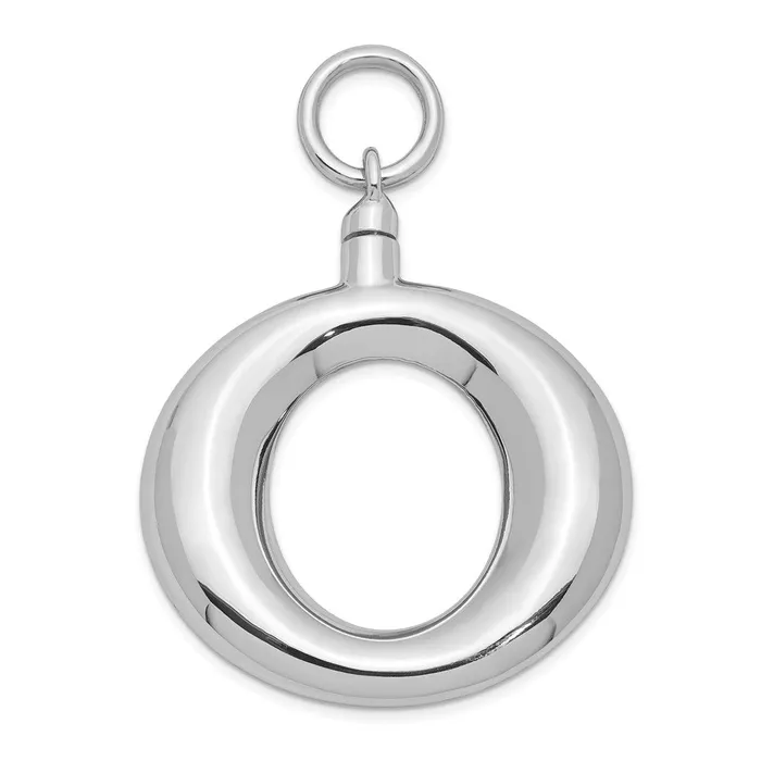 TreasureFineJewelers Necklaces Sterling Silver Rhodiumplated Polished Round Ash Holder Pendant TreasureFineJewelers Necklaces Sterling Silver Rhodiumplated Polished Round Ash Holder Pendant