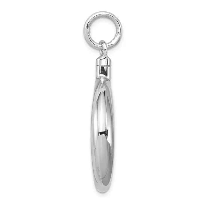 TreasureFineJewelers Necklaces Sterling Silver Rhodiumplated Polished Round Ash Holder Pendant