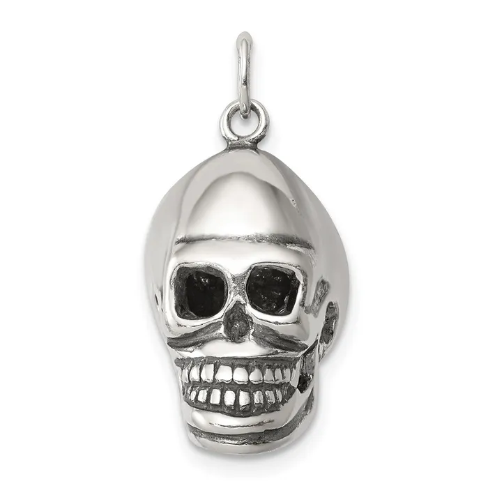 TreasureFineJewelers Necklaces Sterling Silver Skull Pendant