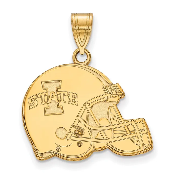TreasureFineJewelers PreStyled Sets 14k Gold Iowa State University Football Helmet Pendant TreasureFineJewelers PreStyled Sets 14k Gold Iowa State University Football Helmet Pendant