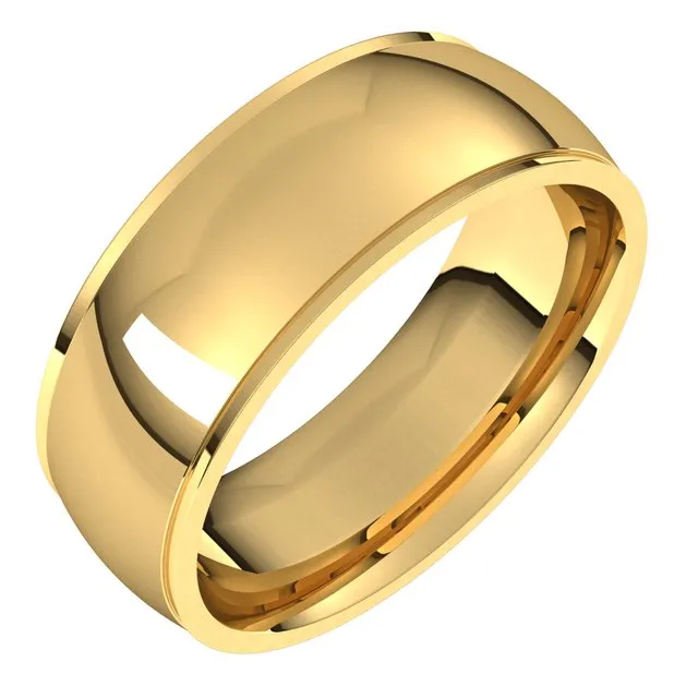TreasureFineJewelers Rings 14K Yellow Gold 7 mm Half Round Edge Comfort Fit Wedding Band TreasureFineJewelers Rings 14K Yellow Gold 7 mm Half Round Edge Comfort Fit Wedding Band