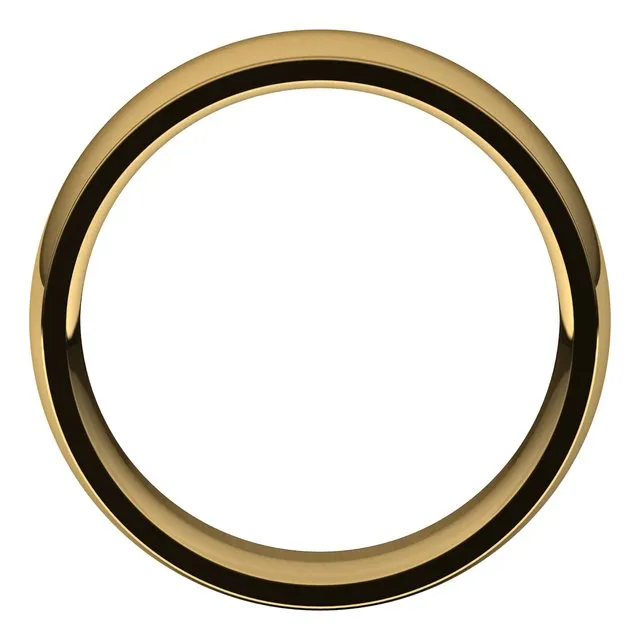 TreasureFineJewelers Rings 14K Yellow Gold 7 mm Half Round Edge Comfort Fit Wedding Band