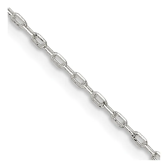 TreasureFineJewelers Rings Sterling Silver 1mm Diamondcut Long Link Cable Chain TreasureFineJewelers Rings Sterling Silver 1mm Diamondcut Long Link Cable Chain