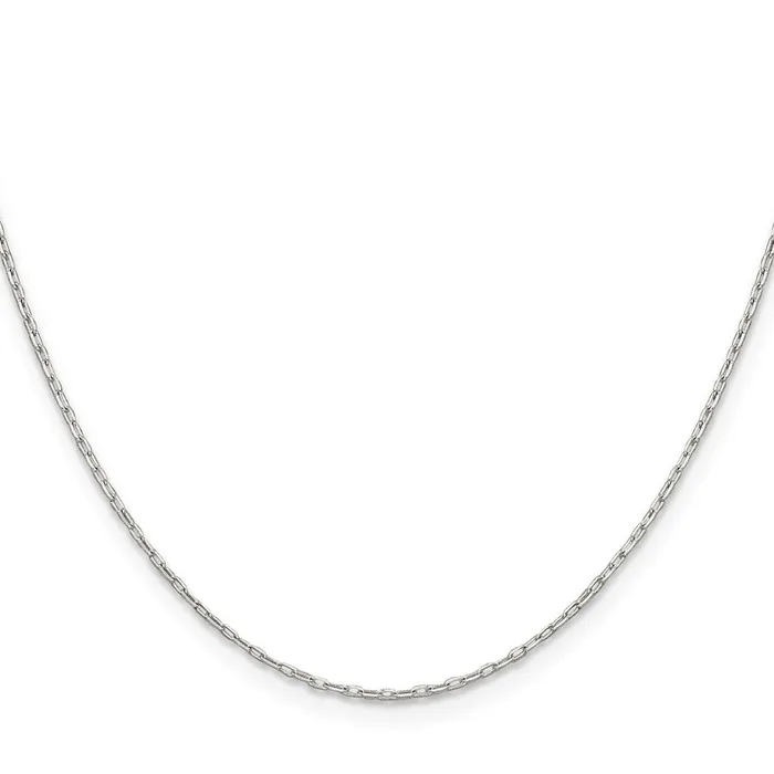 TreasureFineJewelers Rings Sterling Silver 1mm Diamondcut Long Link Cable Chain