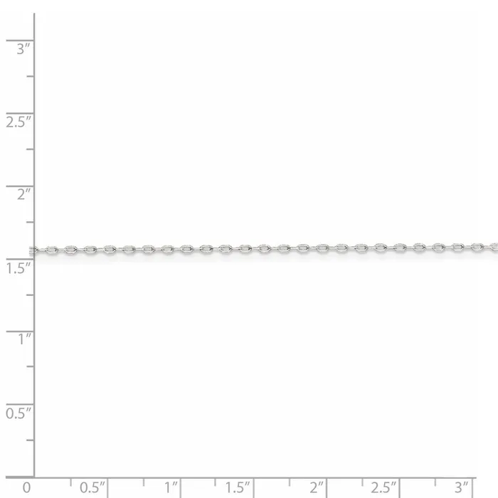 TreasureFineJewelers Rings Sterling Silver 1mm Diamondcut Long Link Cable Chain