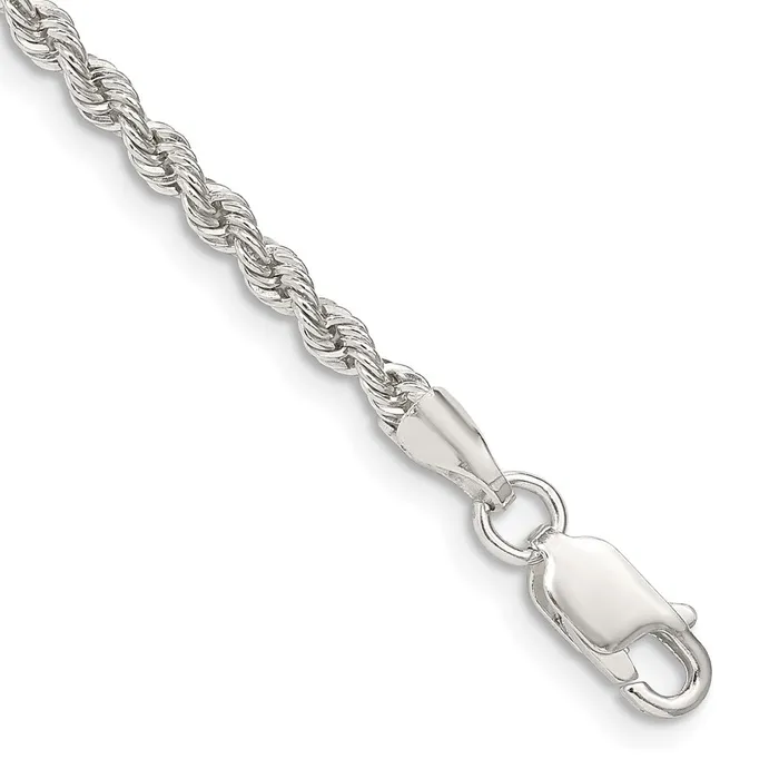 TreasureFineJewelers Rings Sterling Silver 25mm Solid Rope Chain