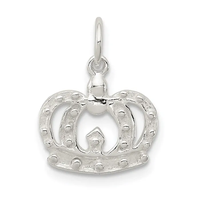 TreasureFineJewelers Rings Sterling Silver Crown Charm