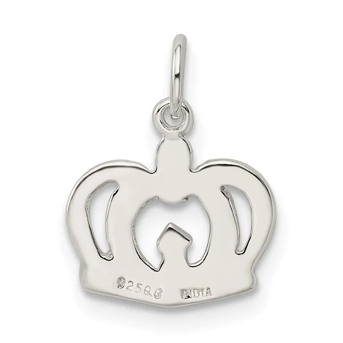 TreasureFineJewelers Rings Sterling Silver Crown Charm