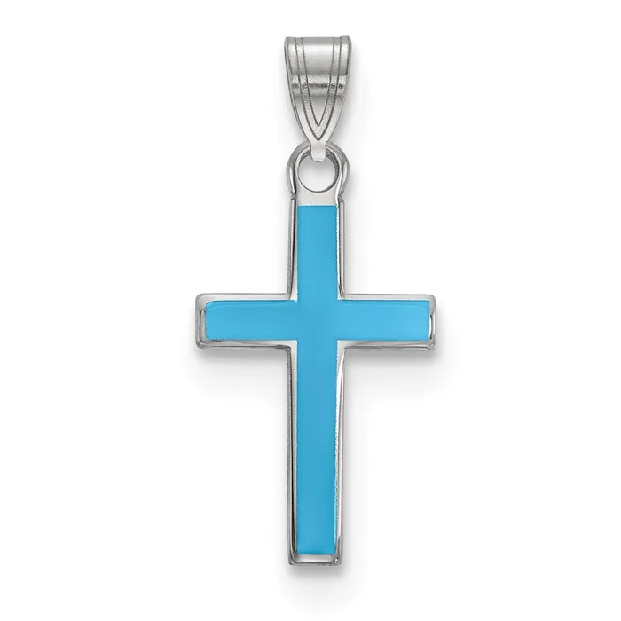 TreasureFineJewelers Rings Sterling Silver Rhodiumplated Blue Enameled Cross Charm TreasureFineJewelers Rings Sterling Silver Rhodiumplated Blue Enameled Cross Charm